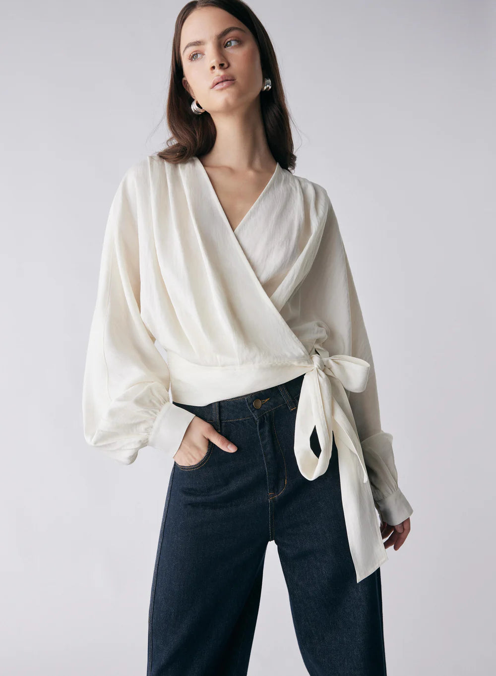 Esmaee Hilton Side Tie Blouse