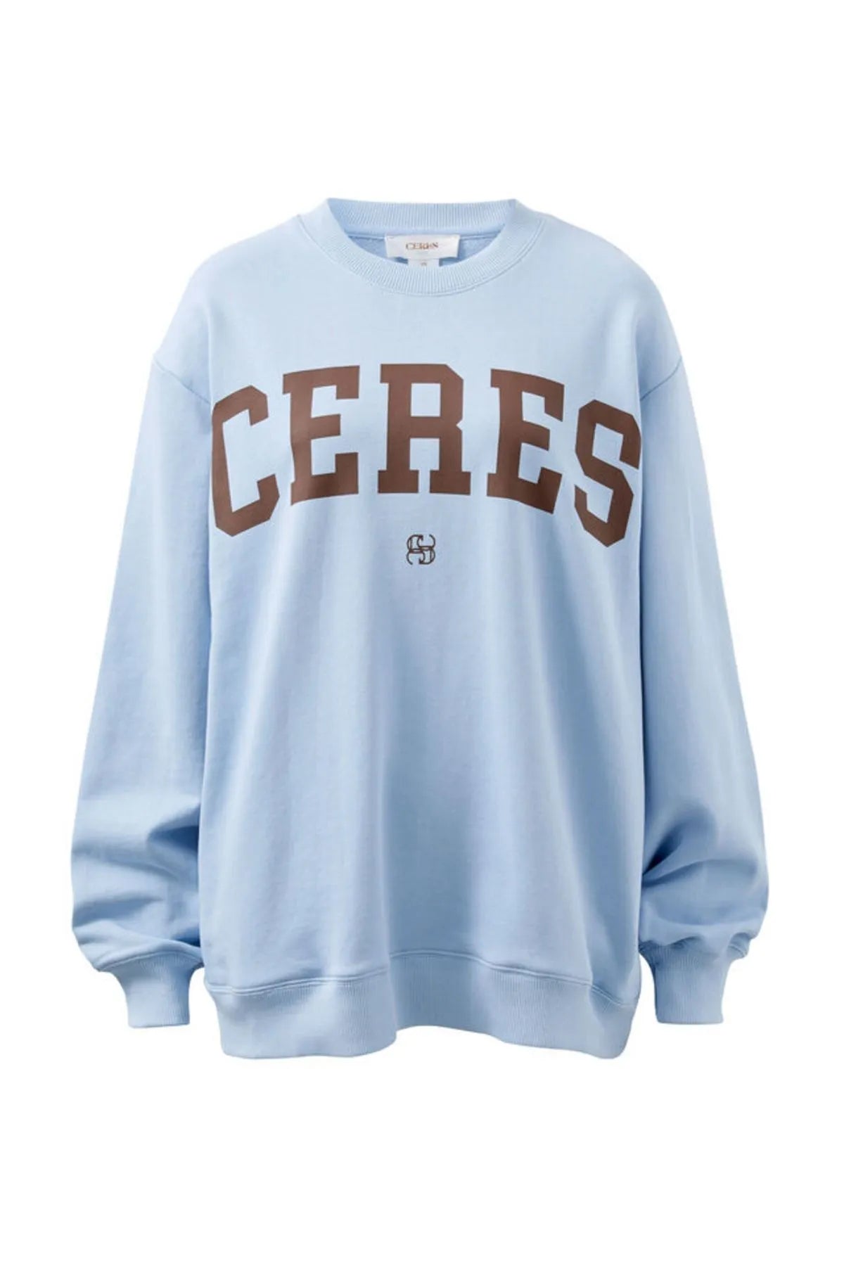 Ceres Life Isla Oversized Slouchy Crew in Chalk Blue