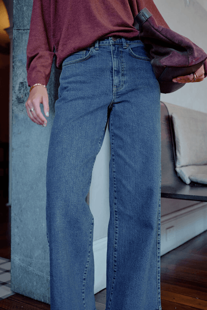 Evie Wide Leg Jeans in Fresh Indigo by Ceres Life