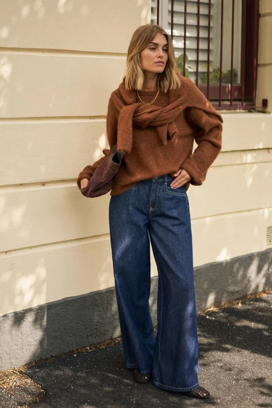 Reese Wide Leg Jeans in Midnight