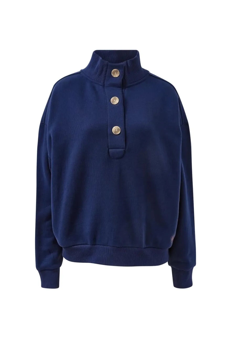 Marli Button Sweat in Heritage Navy