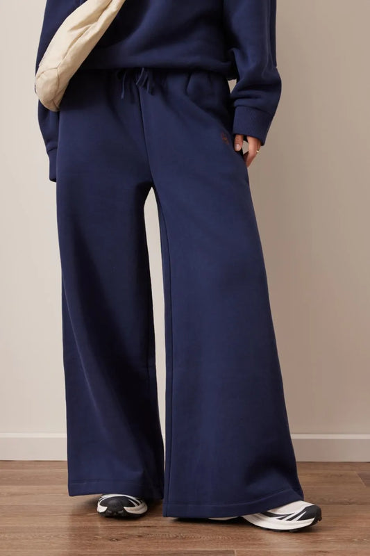 Ivy Wide Leg Tracksuit Pants in Heritager Navy