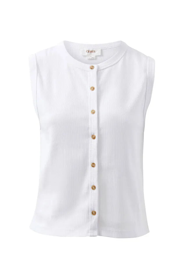 Lyla Button Through Rib Tank