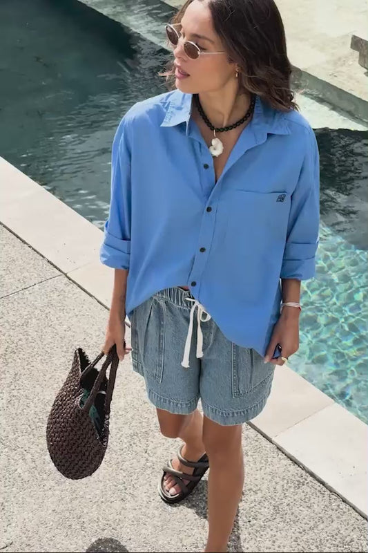 Peta Shirt in Amalfi Blue
