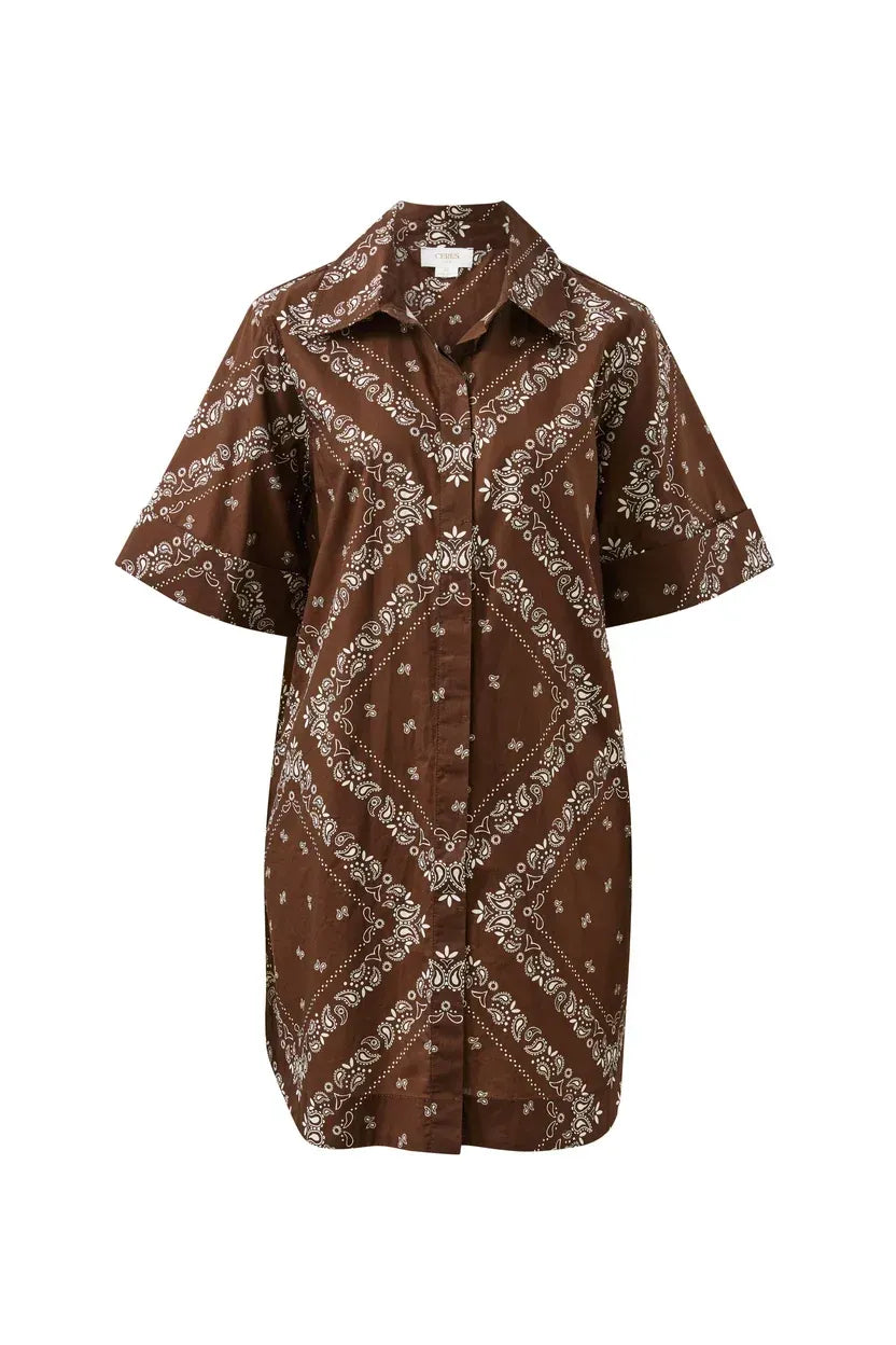 Sara Mini Shir Dress in Bandana