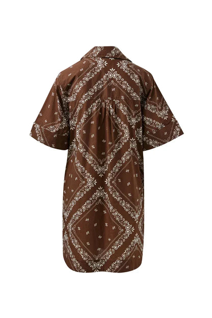 Sara Mini Shir Dress in Bandana