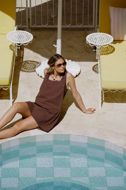 Parker Mini Dress in Chocolate