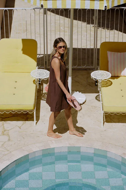 Parker Mini Dress in Chocolate