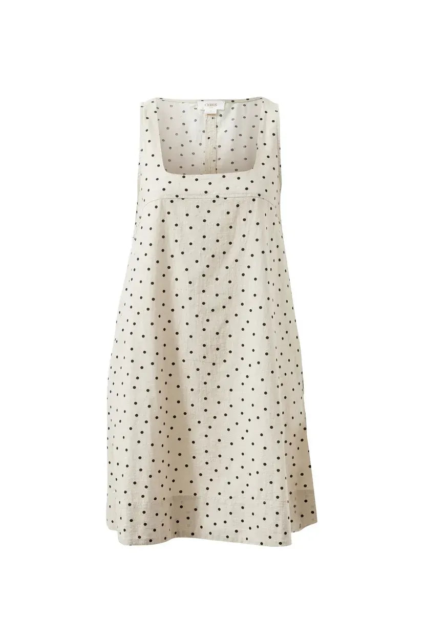 Parker Mini Dress in Putty Scattered Spots