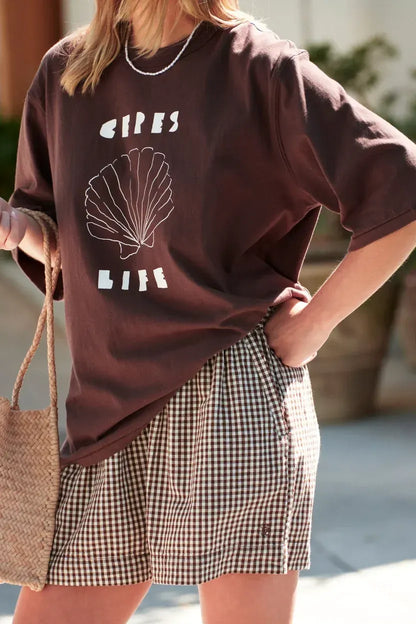 Luna Oversized Tee in Brunette