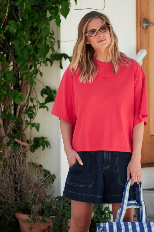 Phoebe Premium Tee in Heritage Red