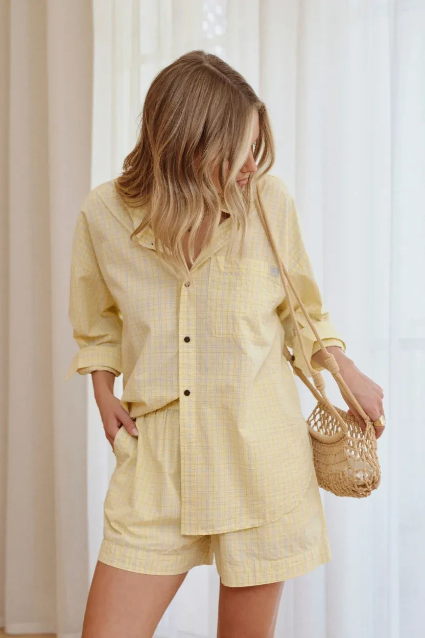 Peta Oversized Shirt in Sun Faded Check