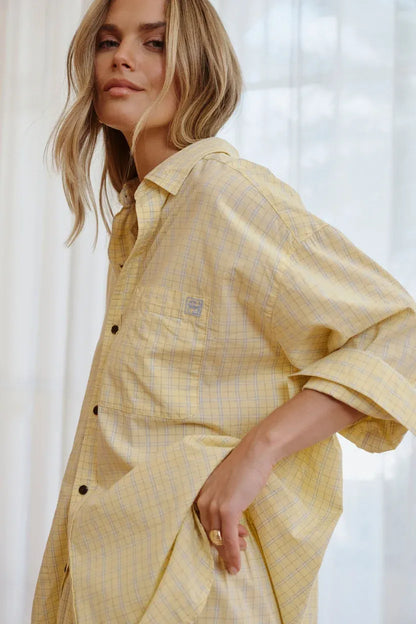 Peta Oversized Shirt in Sun Faded Check