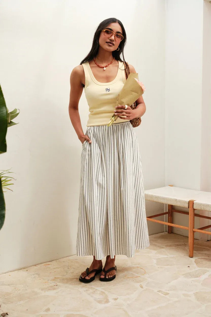 Zoe Contour Rib Tank in Butter