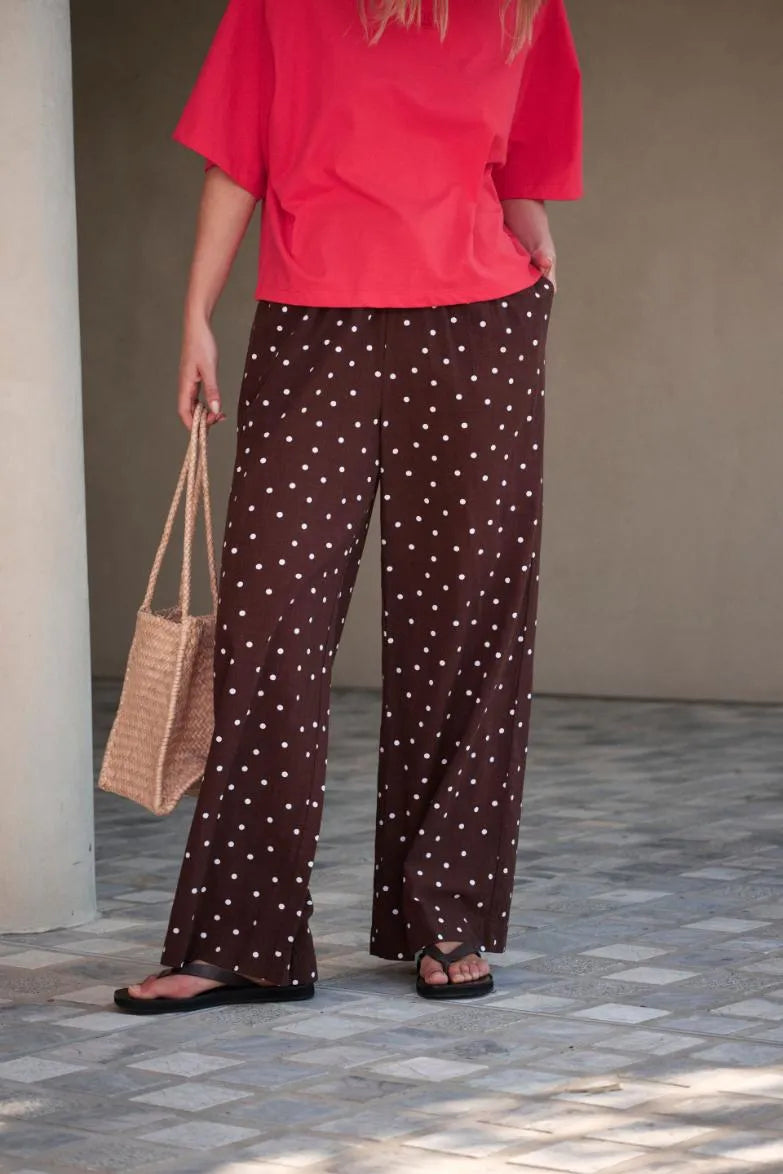 Resort Pants in Chocolate Scattered Spot