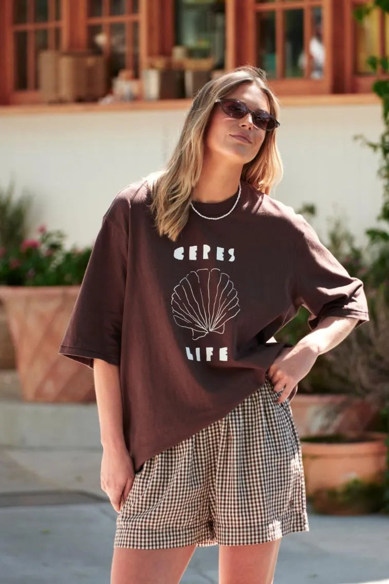 Mila Shorts in Chocolate Gingham