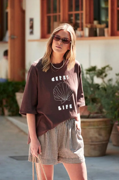Mila Shorts in Chocolate Gingham