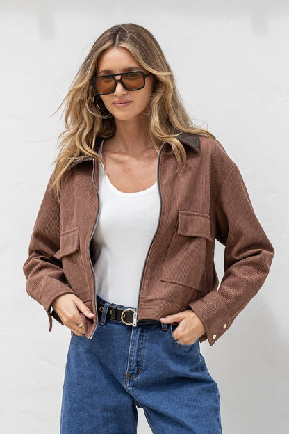 Cindy Cord Jacket - Chocolate