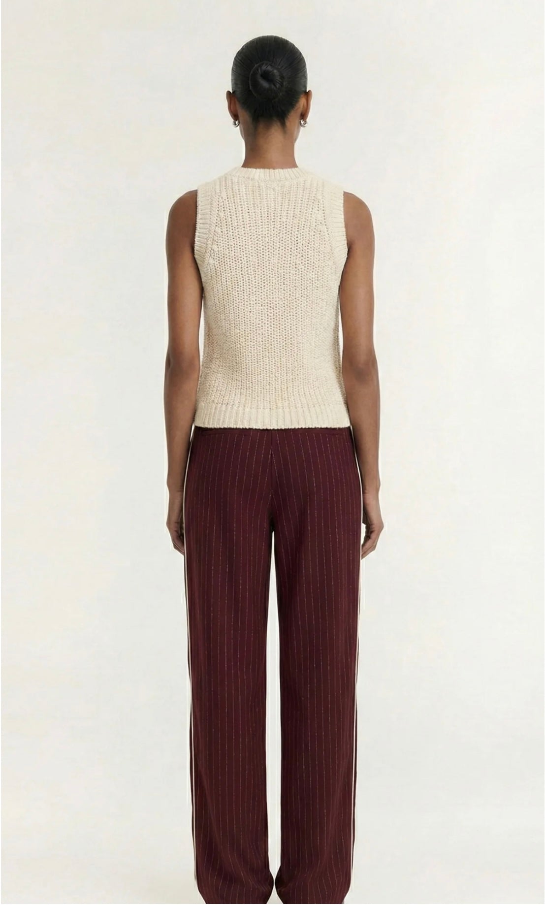 Reed Relaxed Pant - Burgundy Stripe