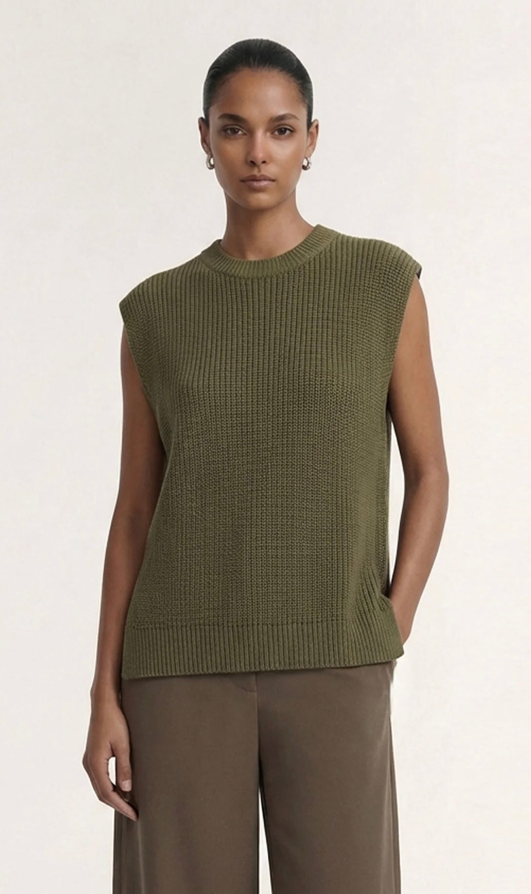 Ellis Knit Tank - Khaki