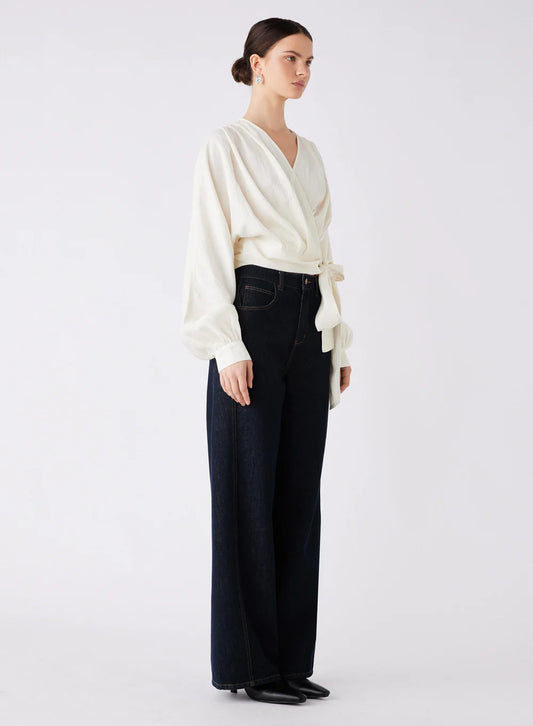Esmaee Hilton Side Tie Blouse