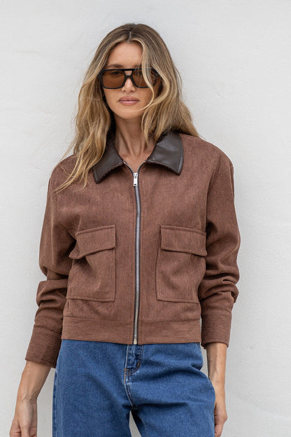 Cindy Cord Jacket - Chocolate