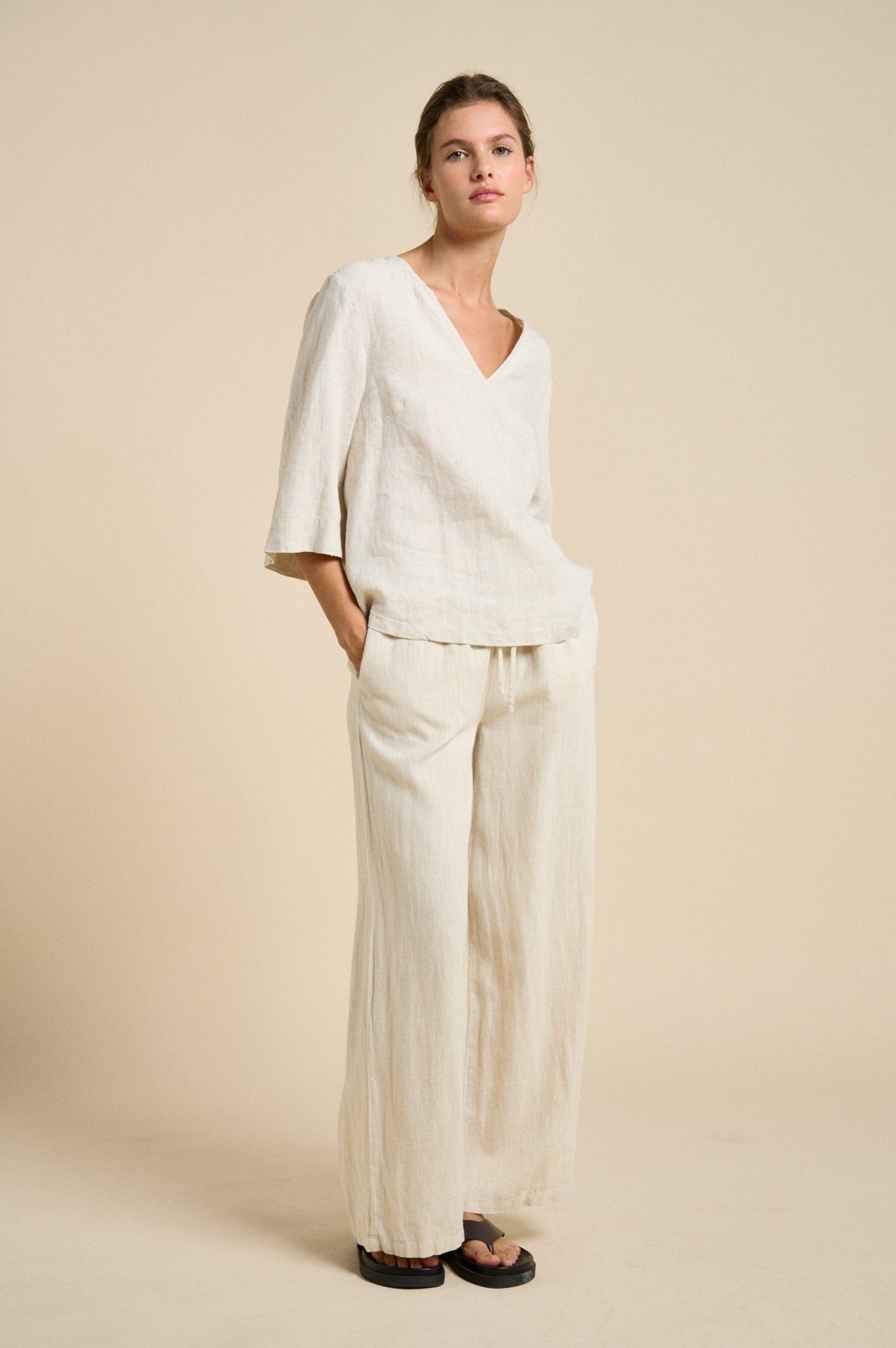 Little Lies Tara Pants in Natural