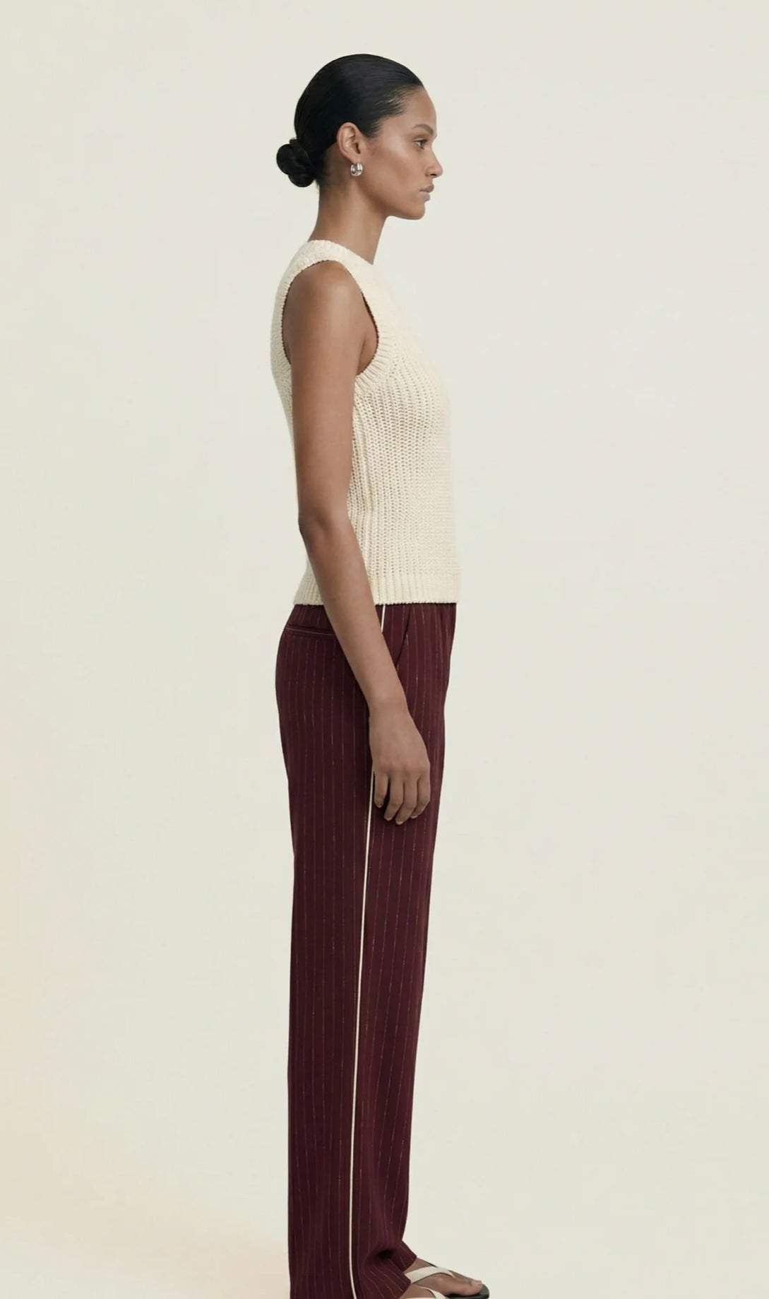Reed Relaxed Pant - Burgundy Stripe