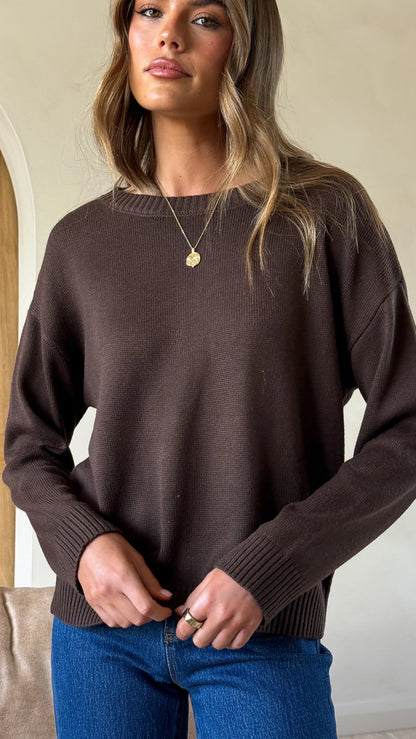 Little Lies Victoria Jumper - Chocolate