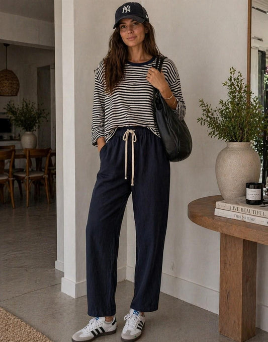 Drift Top in Navy Stripe by Little Lies