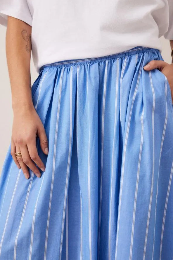 Ceres Life Florence Maxi Skirt in Blue Stripe