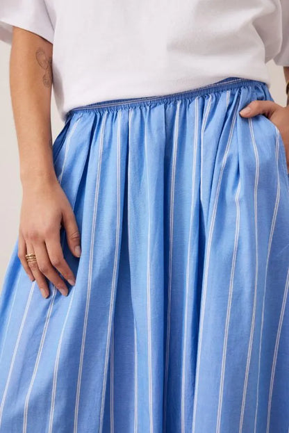 Ceres Life Florence Maxi Skirt in Blue Stripe
