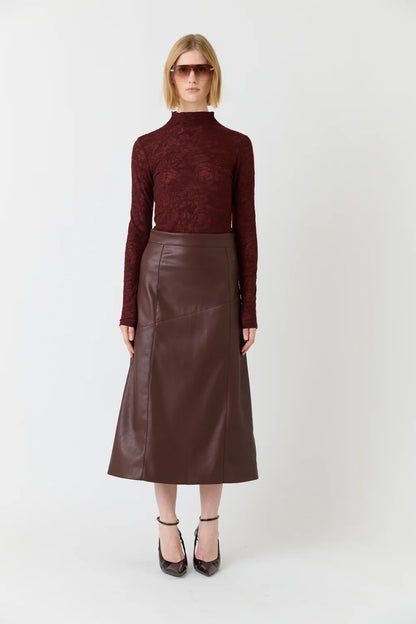 Clea Midi Skirt in Mulberry