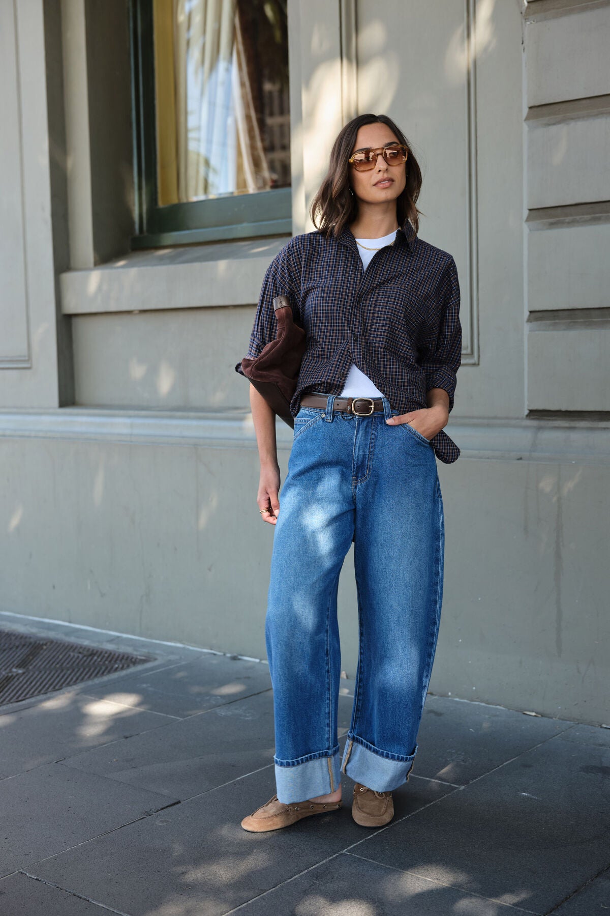 Ceres Life Flannie Cufed Barrel Jean