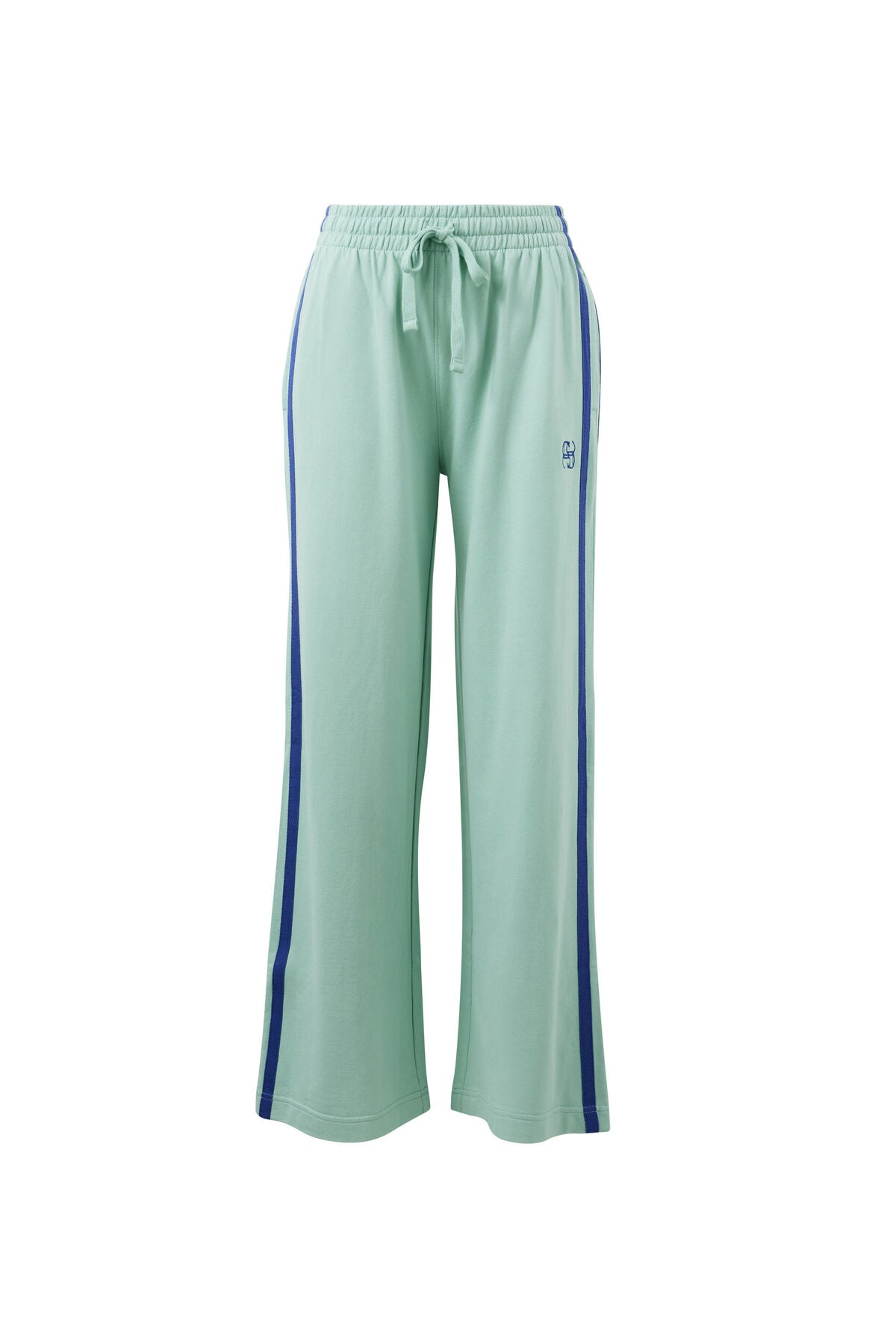 GIGI WIDE LEG TERRY TRACK PANT - SEAFOAM