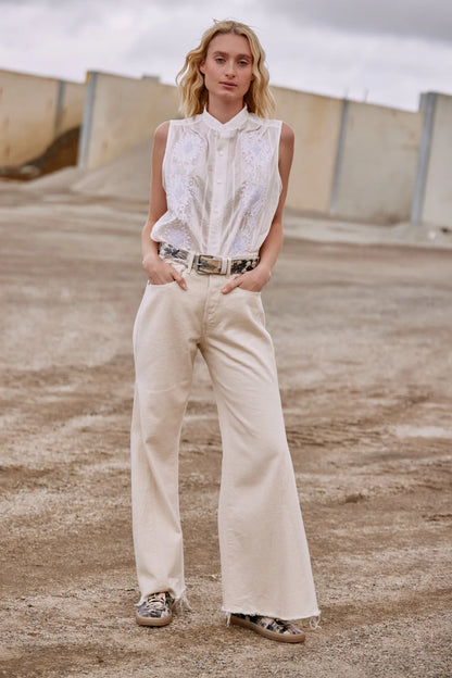 MA Dainty Fedora Jeans in Cream
