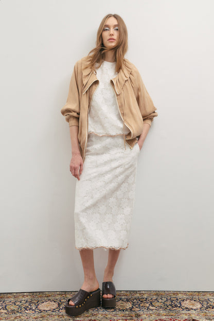 Gathered Collar Jacket - Mocha Mousse