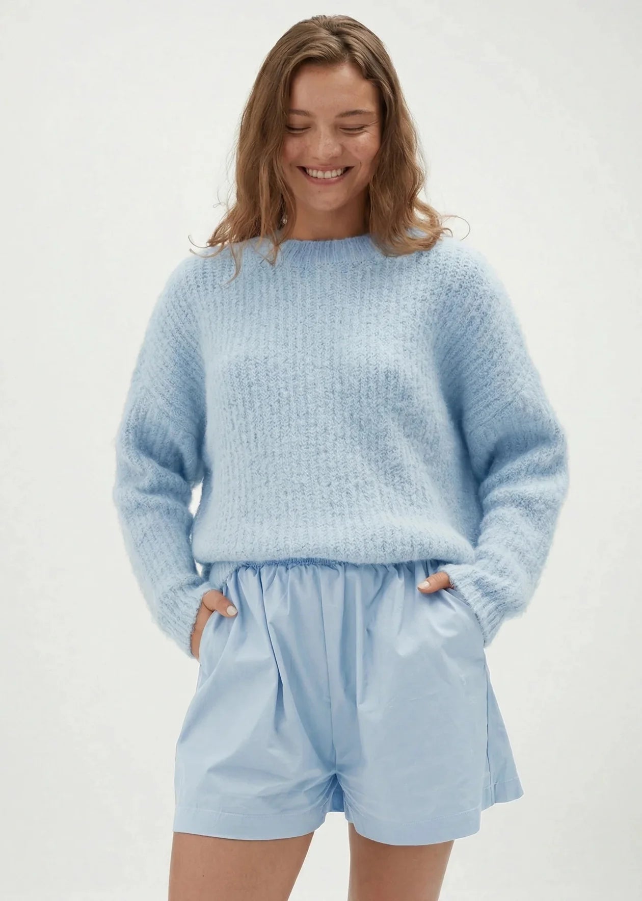 Vacation Club Fluffy Blue Knit