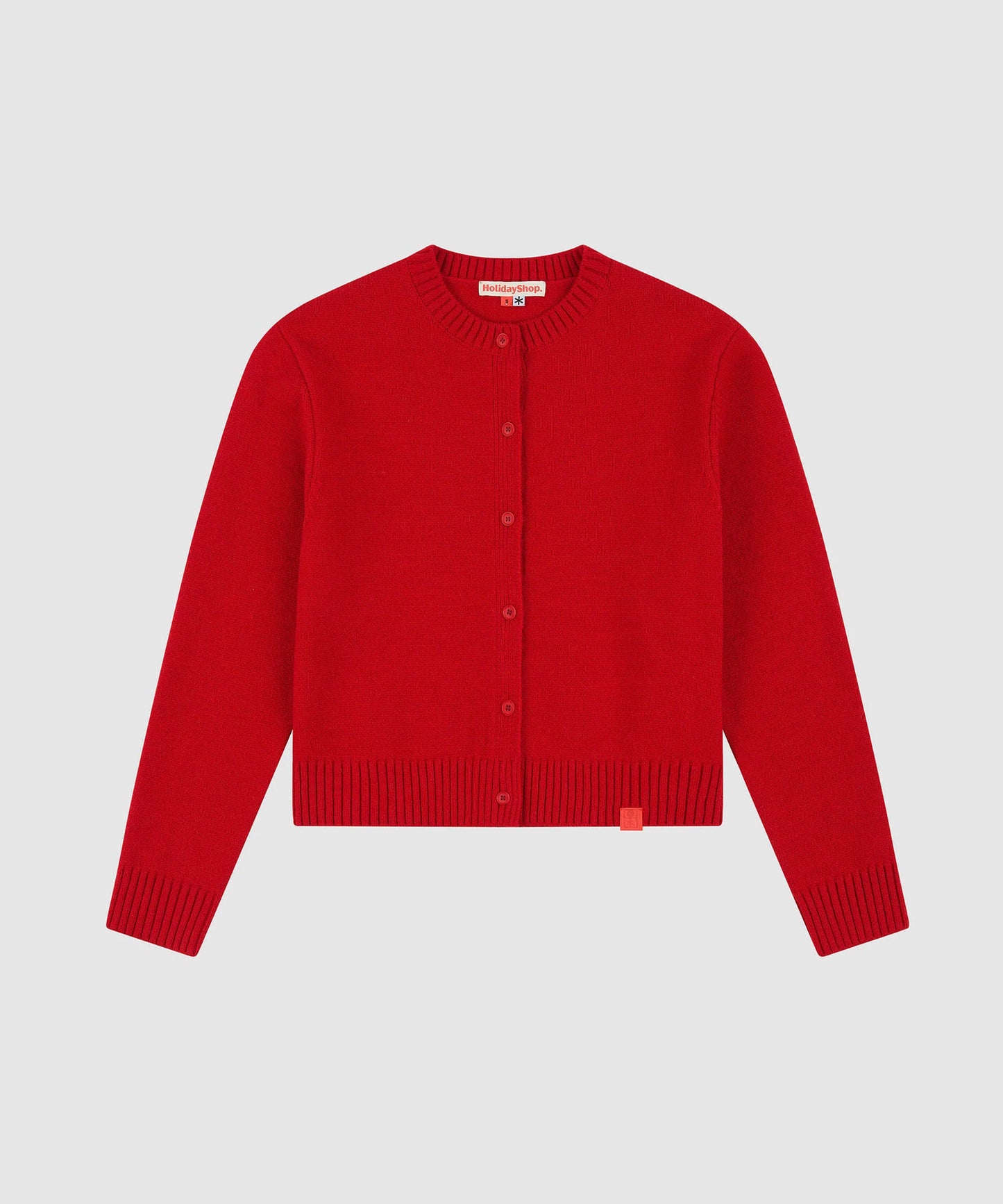 Vacation Club Crew Neck Cardigan in Red