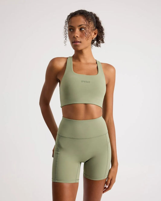 Upstate Racer Back Crop in Olive