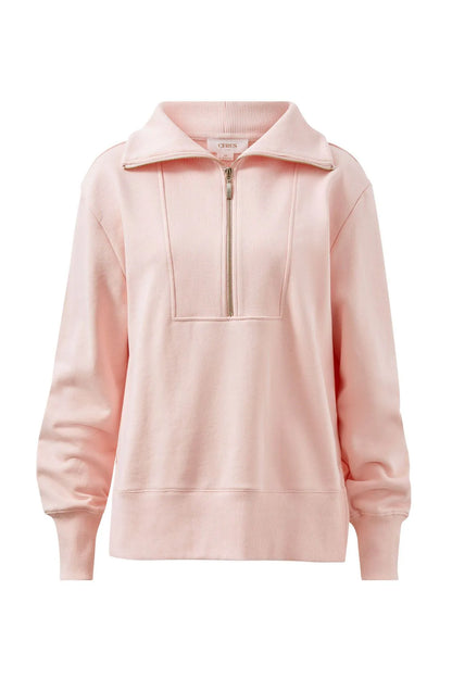 Ceres Life Isabella Half Zip Sweat in Shell Pink