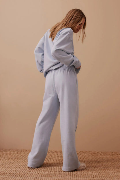 Ceres Life Gracie Pintuck Tracksuit Pants in Chalk Blue
