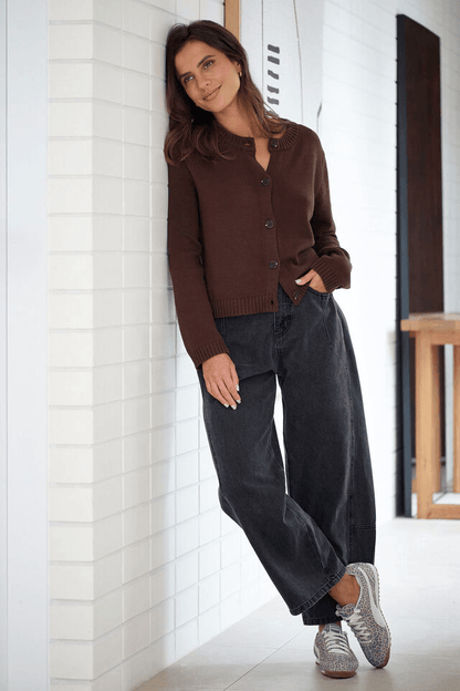 Ceres Life Darted Barrel Jeans in Washed Black