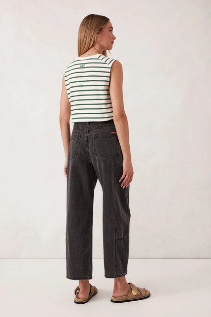 Ceres Life Darted Barrel Jeans in Washed Black
