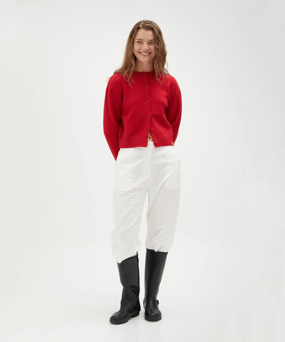 Holiday Shop Crew Neck Red Cardigan