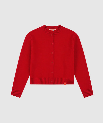 Holiday Shop Crew Neck Red Cardigan