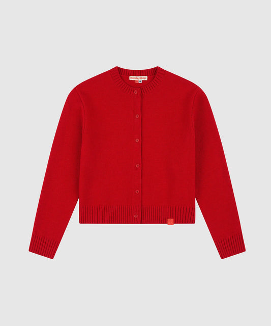 Holiday Shop Crew Neck Red Cardigan
