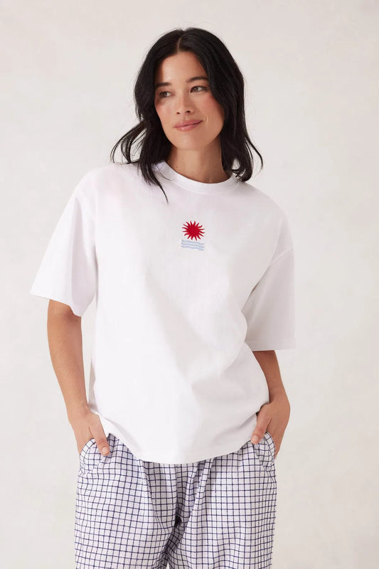 Ceres Life Tully Boyfriend Tee Horizon Embroidery