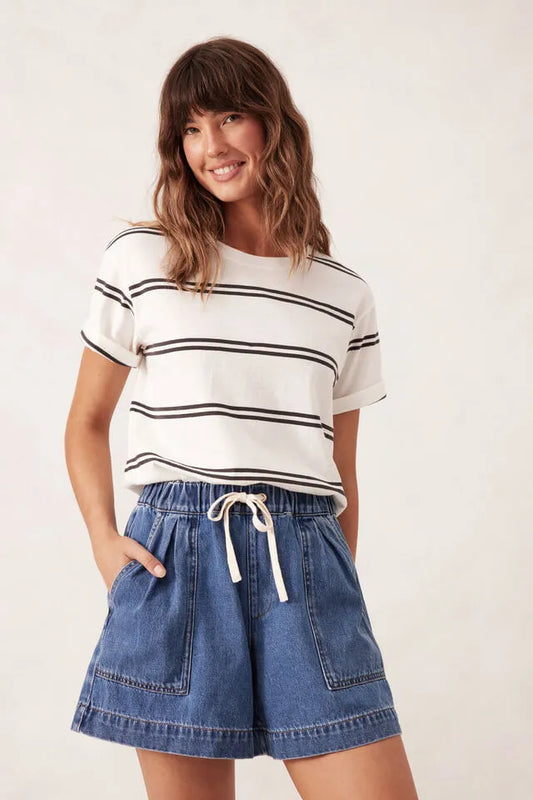 Ceres Life Relaxed Everyday Shorts in Washed Indigo
