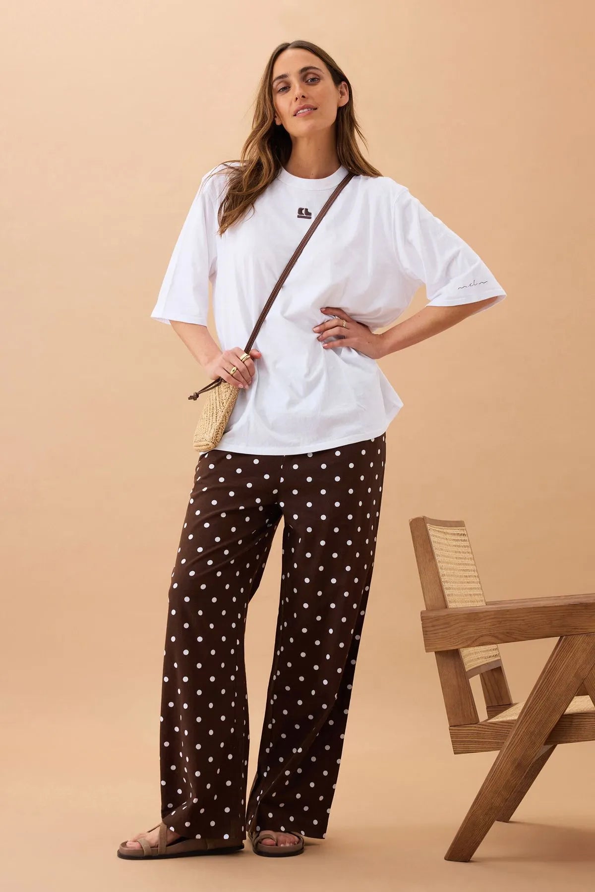 Ceres Life Resort Pants in Chocolate Polka Dots